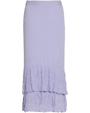 Bottega Veneta 2-in-1 Flower-knit Cotton Skirt - Purple