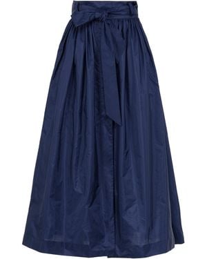 Martin Grant Gathered Wool Silk Skirt - Blue