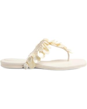 Jonathan Simkhai Elin Shell Beaded Thong Sandal - White