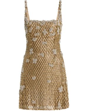 Rachel Gilbert Solana Embellished Tulle Mini Dress - Natural
