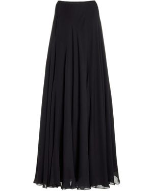 Brandon Maxwell The Sayer Silk Flared Maxi Skirt - Black