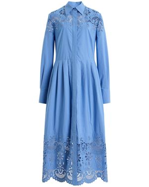 Valentino Garavani Embroidered Silk Dress - Blue