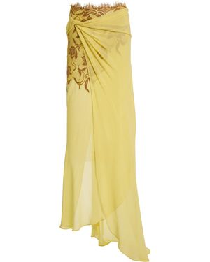 Christopher Esber Aluna Lace Draped Skirt - Yellow
