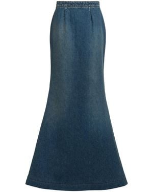Elie Saab Denim Maxi Skirt - Blue