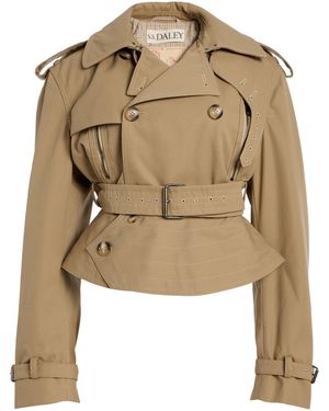 S.S.Daley Eliza Cotton-Gabardine Peplum Trench Coat - Natural