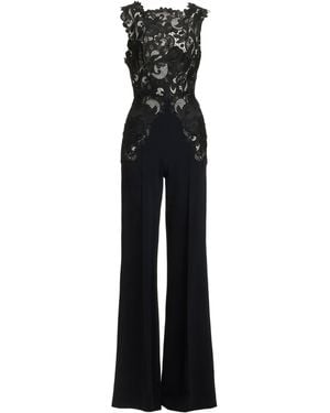 Elie Saab Lace-Top Jumpsuit - Black
