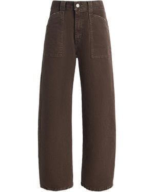 Moussy Gusset Cotton Cargo Trousers - Brown