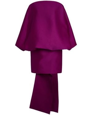 Balenciaga Off-The-Shoulder Wool-Silk Dress - Purple