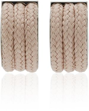 Alaïa Cotton Cord Wide Hoop Earrings - Natural
