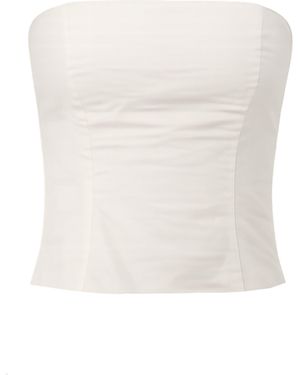St. Agni Raw Minimal Bodice Silk Top - White