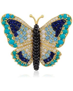 Ashna Mehta Butterfly 18K Diamond Bag Charm - Blue