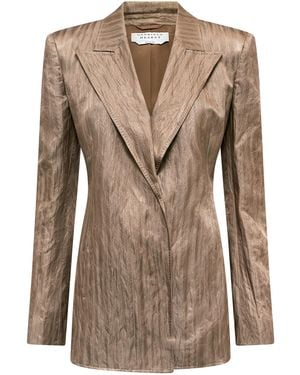 Gabriela Hearst Mairi Metallic Silk Blazer - Brown