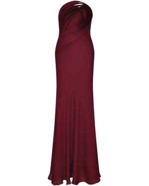 ANDRES OTALORA Vida Entera Strapless Georgette-Silk Maxi Dress - Purple