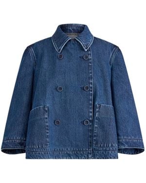 Altuzarra Hayden Cropped Organic Denim Jacket - Blue