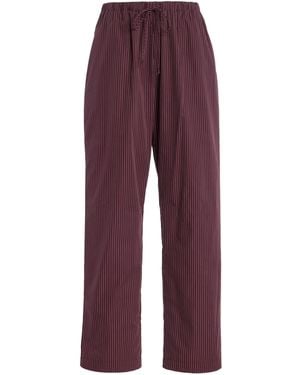 Leset Yoshi Striped Cotton-Blend Drawstring Trousers - Red