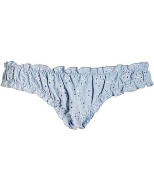 Juillet Exclusive Chloe Broderie Anglaise Bikini Bottom - Blue