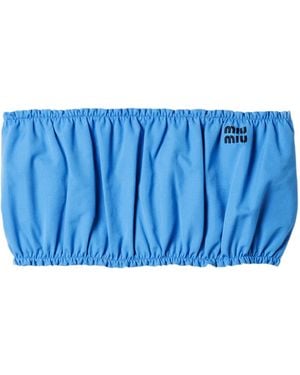 Miu Miu Cotton Bandeau Top - Blue
