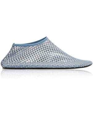 Christopher Esber Minette Crystal-embellished Mesh Flats - Blue