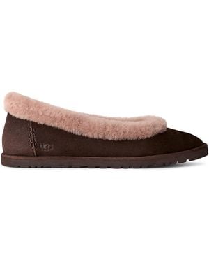 UGG Zora Sheepskin Ballet Flats - Brown