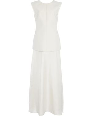 Rohe Silk-detailed Wool-blend Open-back Dress - White