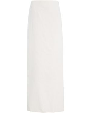 Colleen Allen Straight Cotton Maxi Skirt - White