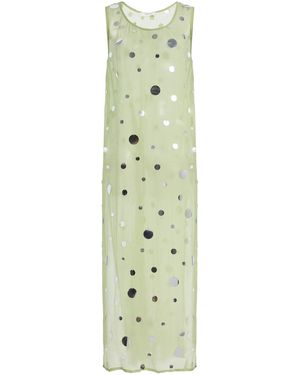 Chan Luu Exclusive La Isla Sequined Silk-Chiffon Tunic - Green