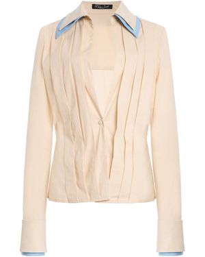 LAQUAN SMITH Double Cuff And Collar Shirt - Natural