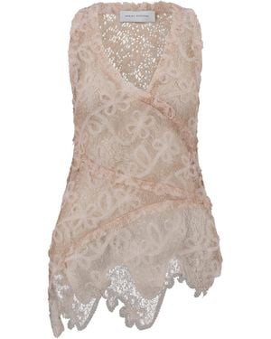 Marina Moscone Lace Patchwork Top - Brown