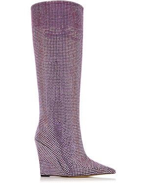 Jimmy Choo Exclusive Blake Crystal-embellished Suede Knee Boots - Purple