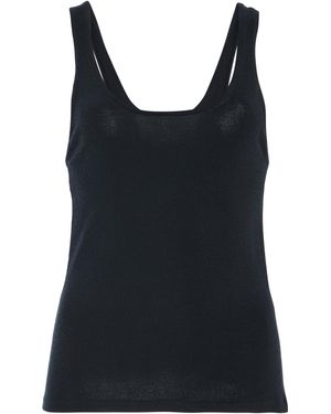 Carolina Herrera Scoop-Neck Fine-Gauge Signature Silk Tank Top - Black