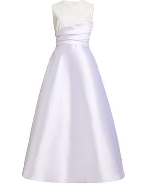 Greta Constantine Winta Satin A-line Gown - White