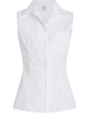 Flore Flore Rosie Sleeveless Cotton Shirt - White