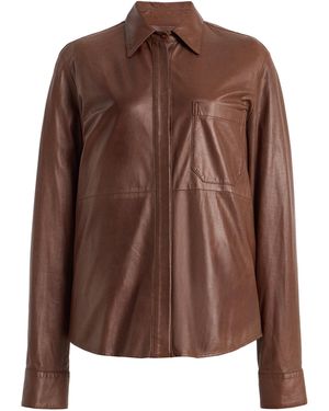 Twp Cowboy Update Leather Shirt - Brown