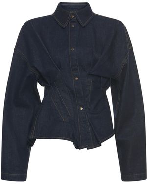 A.W.A.K.E. MODE Twisted Denim Shirt - Blue