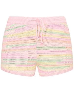 LoveShackFancy Windly Cotton Knit Shorts - Pink