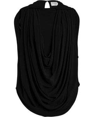 Brandon Maxwell Astor Draped Top - Black