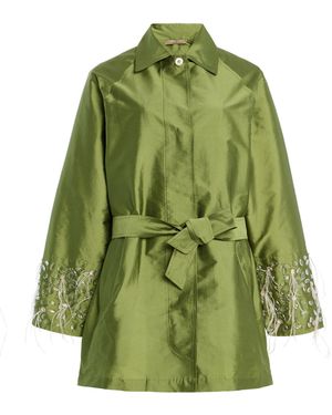 Chan Luu Techno Taffeta Marquise Trench - Green