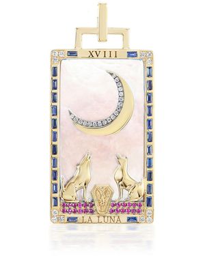 Sorellina La Luna Piccola 18K Multi-Stone Tarot Card Pendant - White