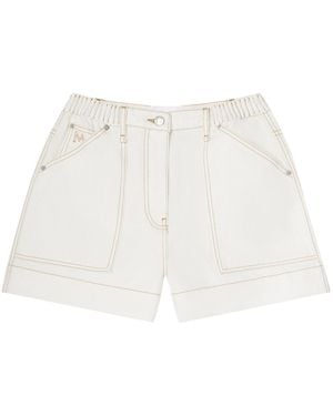 Merlette Pollock Denim Wide-Leg Shorts - Natural