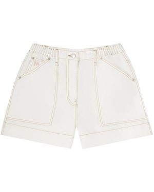 Merlette Pollock Denim Wide-Leg Shorts - Natural