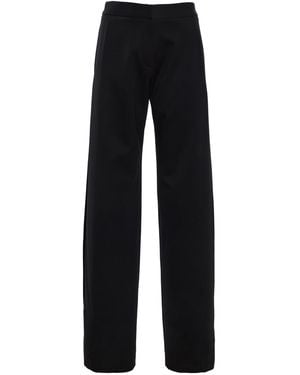 Brandon Maxwell The Parks Side-Pleated Virgin-Wool Straight-Leg Trousers - Black