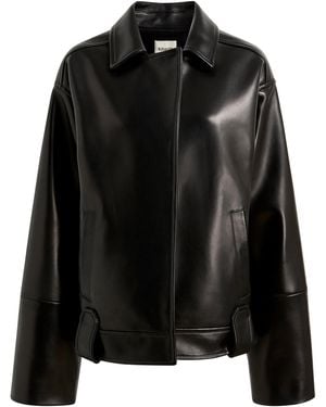 KHAITE Alder Plonge Leather Jacket - Black