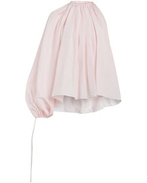 A.W.A.K.E. MODE Linen-Blend One-Sleeve Voluminous Top - Pink