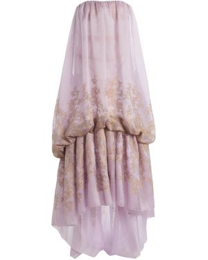 Atelier Prabal Gurung Open-Weave Silk Gazaar And Fil Coupé Strapless Cocoon Dress - Pink