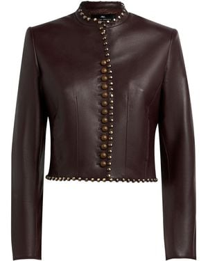 Etro Studded Leather Jacket - Brown