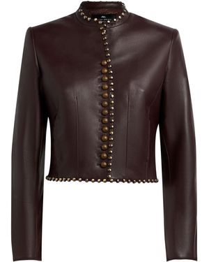 Etro Studded Leather Jacket - Brown