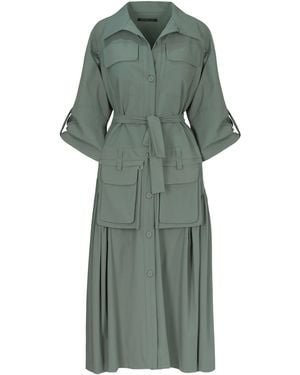 Maria Elena Villamil Superficie Cargo Midi Dress - Green