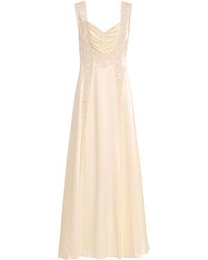 Rodarte Exclusive Lace-Detailed Silk-Satin Maxi Slip Dress - Natural