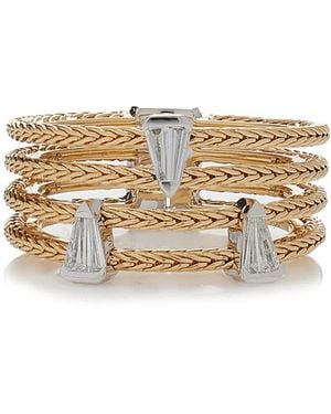 Nikos Koulis 18k White And Yellow Gold Diamond Together Ring - Metallic