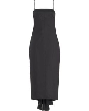 Moré Noir Dakota Draped Cotton Midi Dress - Black